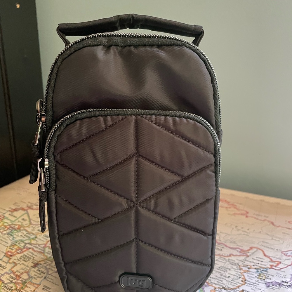 Lug Black Skeeter Crossbody Bag with Quilted Design